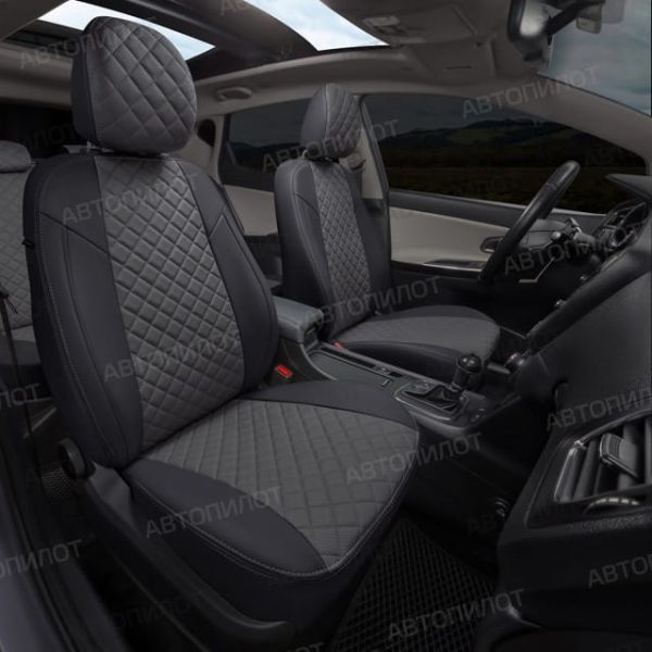 Чехлы Автопилот Экокожа Ромб на Hyundai Getz 2002-2011 г.в. Чехлы Автопилот Экокожа Ромб на Hyundai Getz 2002-2011 г.в.