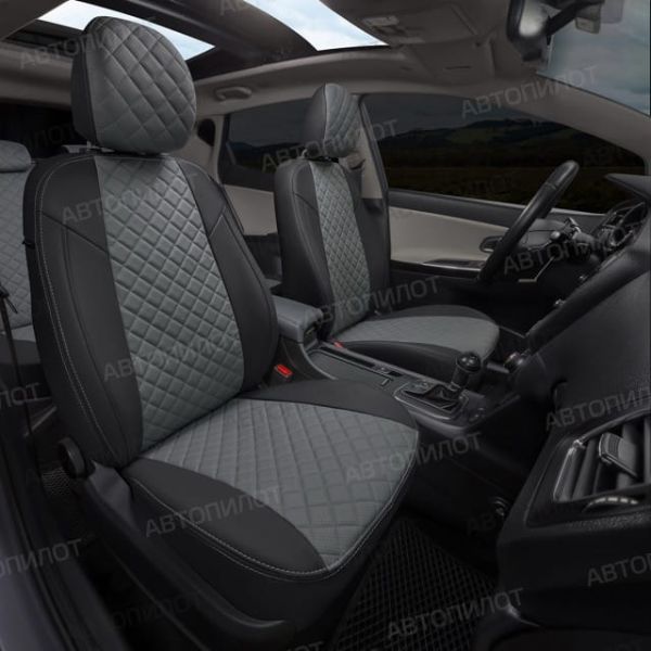 Чехлы Автопилот Экокожа Ромб на Hyundai Getz 2002-2011 г.в. Чехлы Автопилот Экокожа Ромб на Hyundai Getz 2002-2011 г.в.