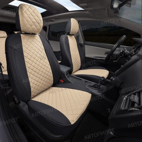Чехлы Автопилот Экокожа Ромб на Hyundai Getz 2002-2011 г.в. Чехлы Автопилот Экокожа Ромб на Hyundai Getz 2002-2011 г.в.