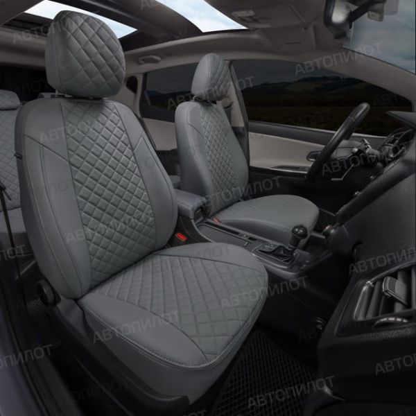 Чехлы Автопилот Экокожа Ромб на Hyundai Getz 2002-2011 г.в. Чехлы Автопилот Экокожа Ромб на Hyundai Getz 2002-2011 г.в.