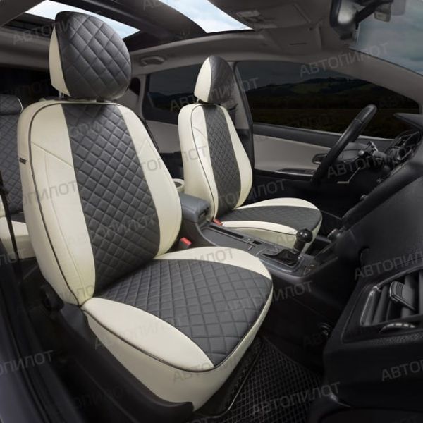 Чехлы Автопилот Экокожа Ромб на Hyundai Getz 2002-2011 г.в. Чехлы Автопилот Экокожа Ромб на Hyundai Getz 2002-2011 г.в.