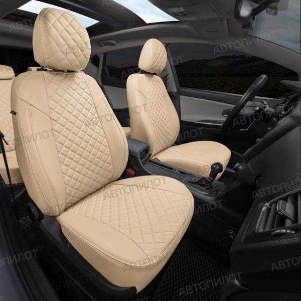 Чехлы Автопилот Экокожа Ромб на Hyundai Getz 2002-2011 г.в. Чехлы Автопилот Экокожа Ромб на Hyundai Getz 2002-2011 г.в.