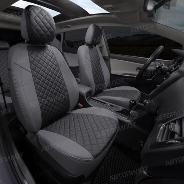 Чехлы Автопилот Экокожа Ромб на Hyundai Getz 2002-2011 г.в. Чехлы Автопилот Экокожа Ромб на Hyundai Getz 2002-2011 г.в.
