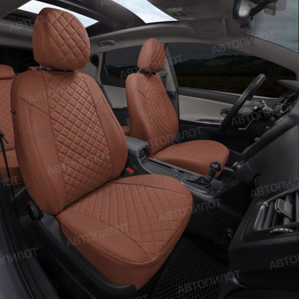Чехлы Автопилот Экокожа Ромб на Hyundai Getz 2002-2011 г.в. Чехлы Автопилот Экокожа Ромб на Hyundai Getz 2002-2011 г.в.