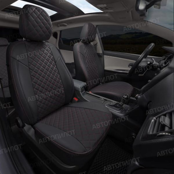 Чехлы Автопилот Экокожа Ромб на Hyundai Getz 2002-2011 г.в. Чехлы Автопилот Экокожа Ромб на Hyundai Getz 2002-2011 г.в.
