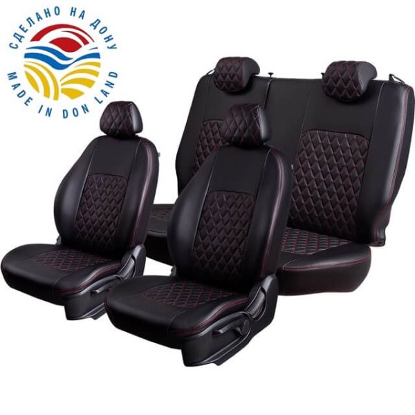 Чехлы Экокожа Турин Ромб на Hyundai Getz 2002-2011 г.в. Чехлы Экокожа Турин Ромб на Hyundai Getz 2002-2011 г.в.