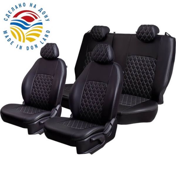 Чехлы Экокожа Турин Ромб на Hyundai Getz 2002-2011 г.в. Чехлы Экокожа Турин Ромб на Hyundai Getz 2002-2011 г.в.